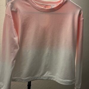 All in Motion Girls Peach and White Top